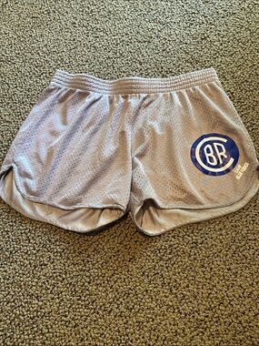 So Nikki Gray Mesh Shorts with Blue BR Logo
